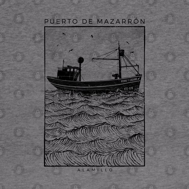 Fishing Boat Pedro y Luciano - black edition by mazarronsouvenirs